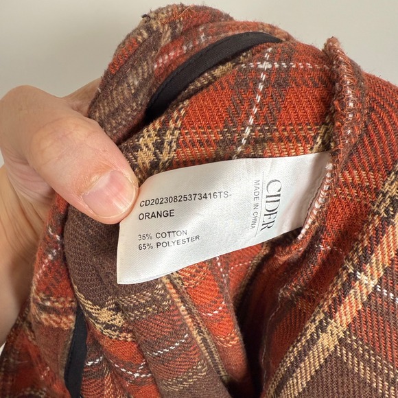 Cider Plaid Wide Leg Pants - Burnt Orange and Brown - Picture 6 of 6